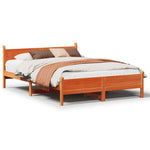 Bed Frame without Mattress Wax Brown 120x190 cm Small Double Solid Wood Pine - Bargainia.com - 