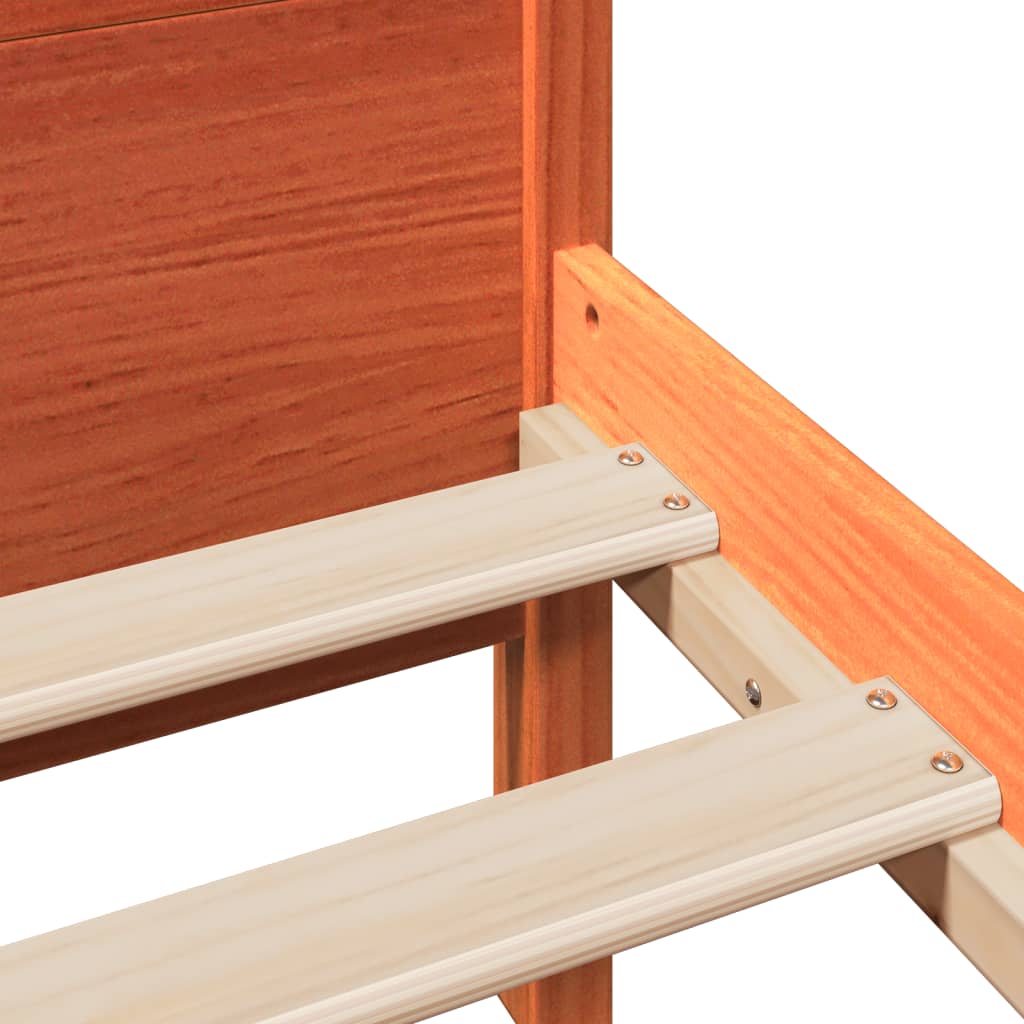 Bed Frame without Mattress Wax Brown 120x190 cm Small Double Solid Wood Pine - Bargainia.com - 