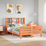 Bed Frame without Mattress Wax Brown 120x190 cm Small Double Solid Wood Pine - Bargainia.com - 
