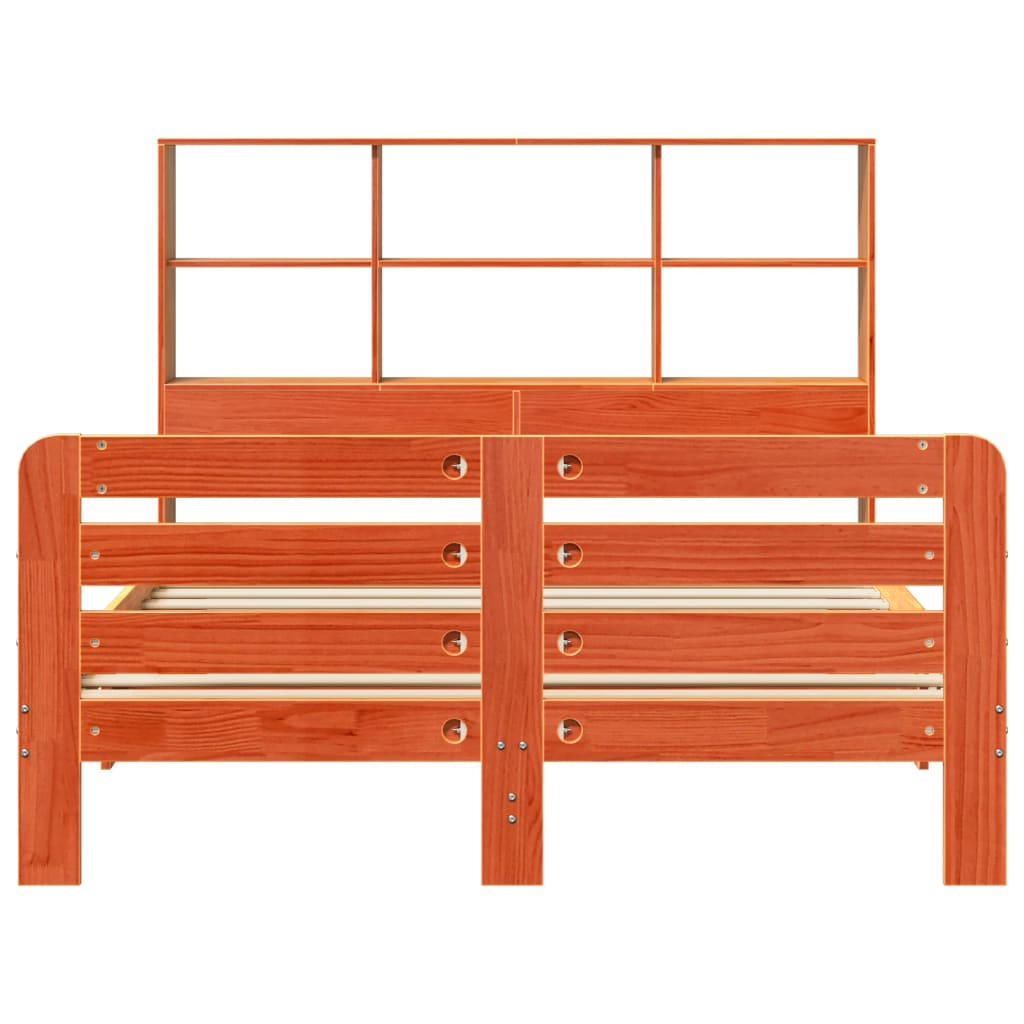 Bed Frame without Mattress Wax Brown 120x190 cm Small Double Solid Wood Pine - Bargainia.com - 