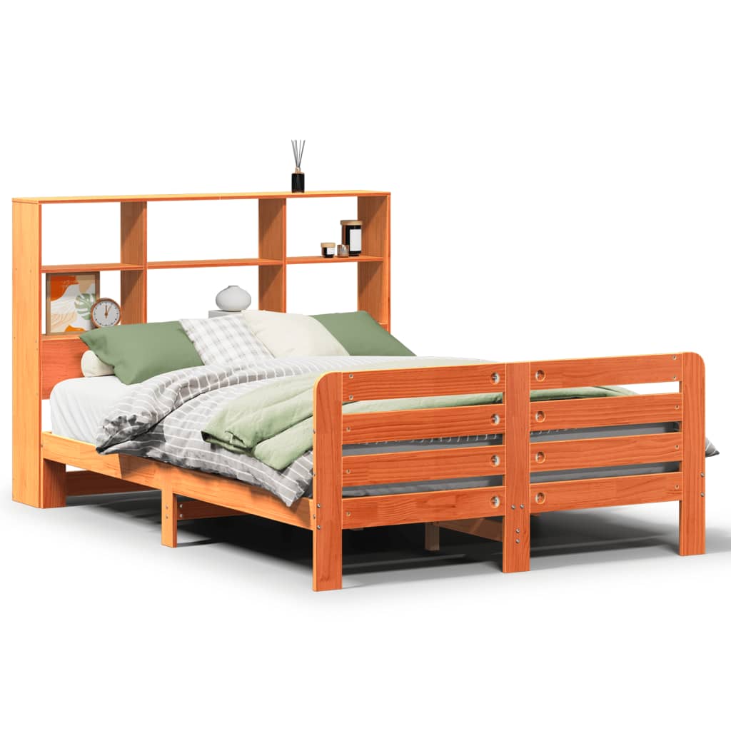 Bed Frame without Mattress Wax Brown 120x190 cm Small Double Solid Wood Pine - Bargainia.com - 