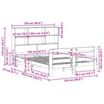 Bed Frame without Mattress Wax Brown 120x190 cm Small Double Solid Wood Pine - Bargainia.com - 