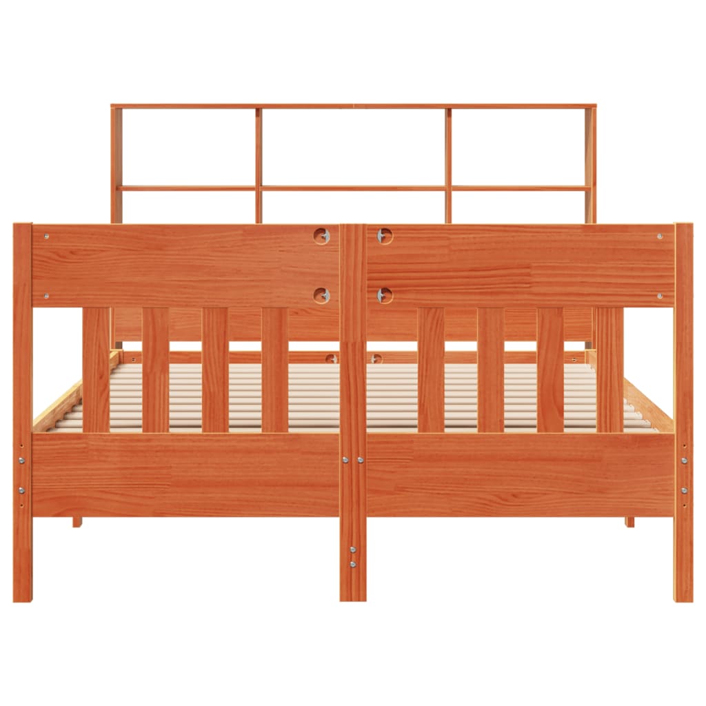 Bed Frame without Mattress Wax Brown 120x190 cm Small Double Solid Wood Pine - Bargainia.com - 