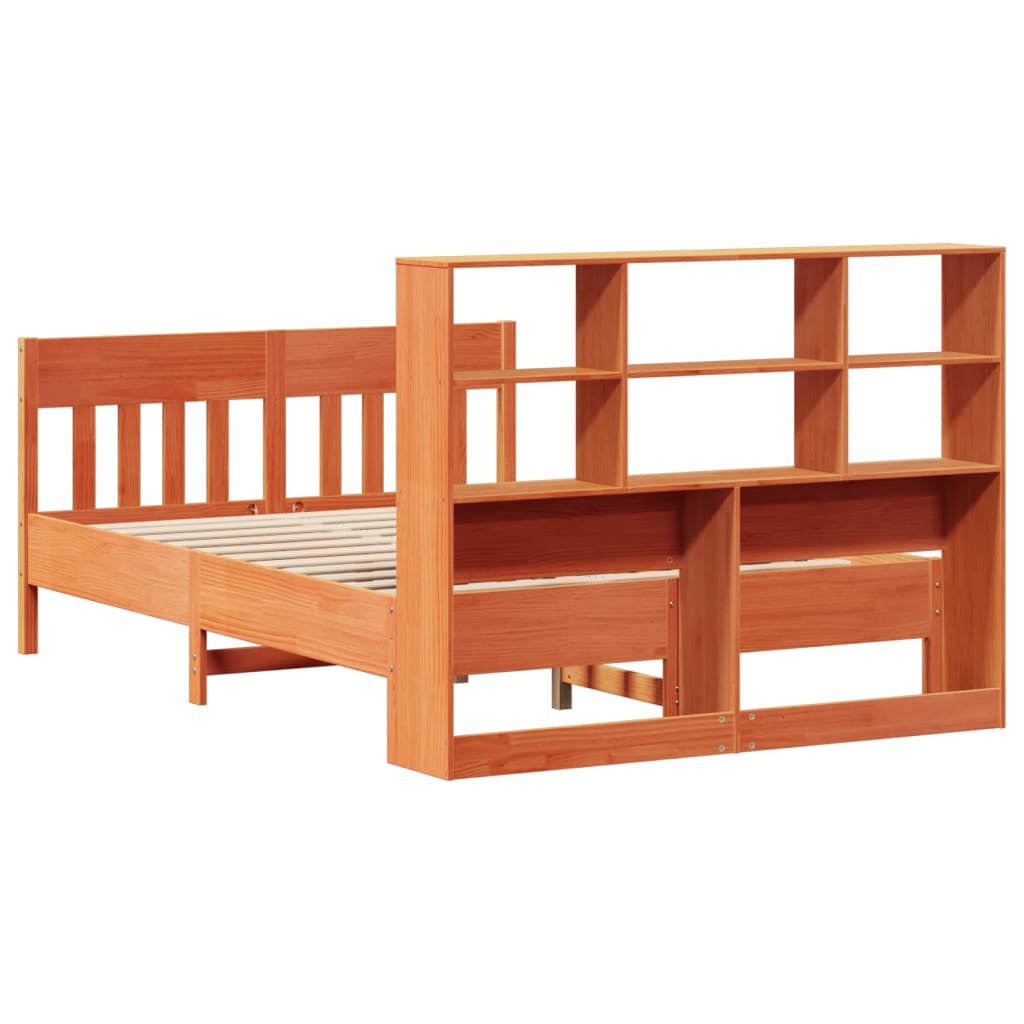 Bed Frame without Mattress Wax Brown 120x190 cm Small Double Solid Wood Pine - Bargainia.com - 