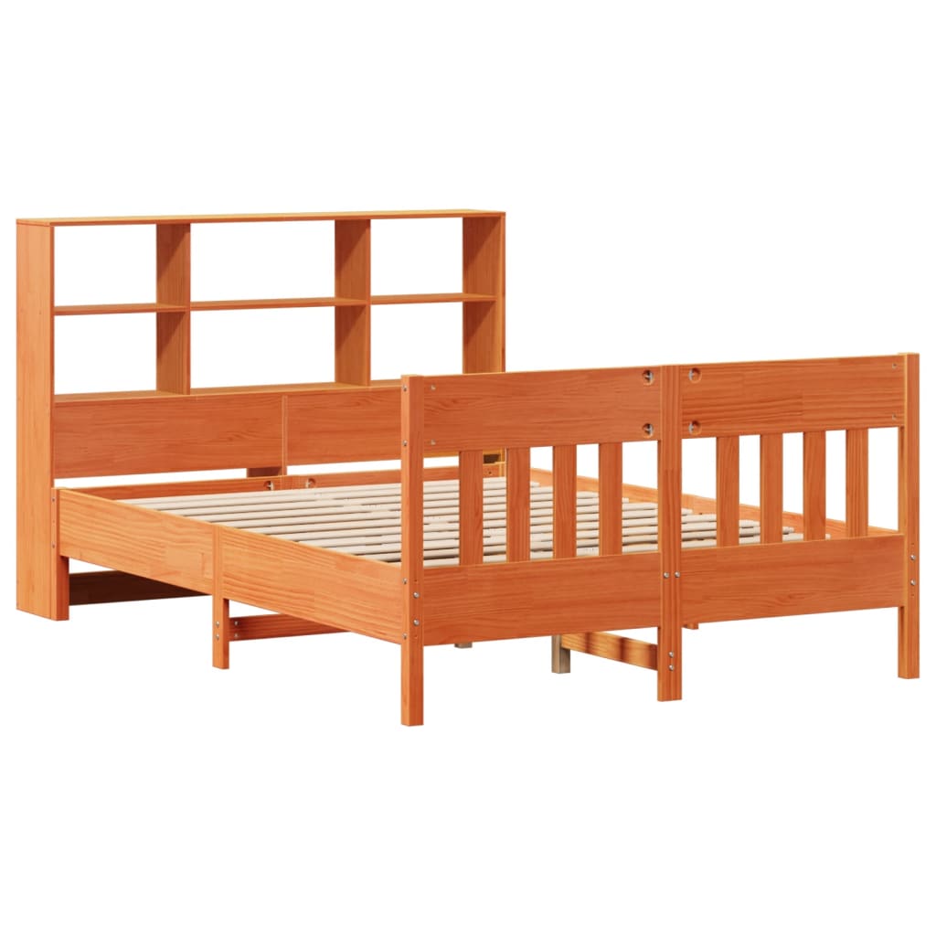 Bed Frame without Mattress Wax Brown 120x190 cm Small Double Solid Wood Pine - Bargainia.com - 