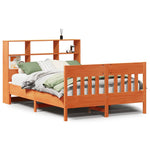Bed Frame without Mattress Wax Brown 120x190 cm Small Double Solid Wood Pine - Bargainia.com - 