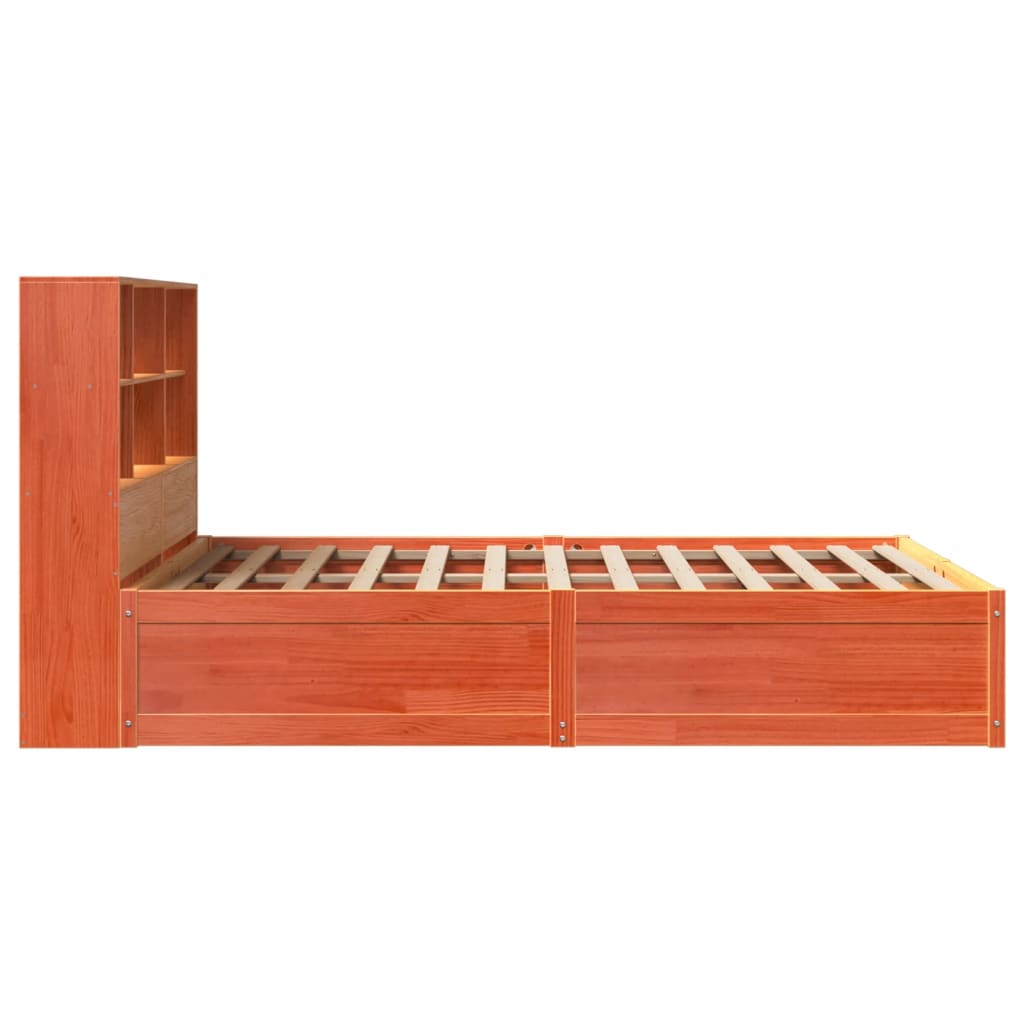 Bed Frame without Mattress Wax Brown 120x190 cm Small Double Solid Wood Pine - Bargainia.com - 