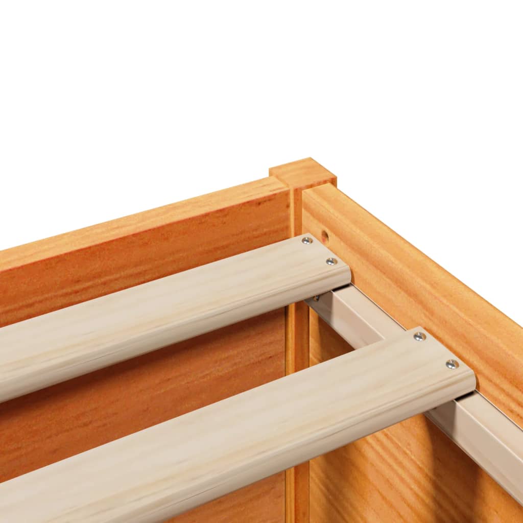 Bed Frame without Mattress Wax Brown 120x190 cm Small Double Solid Wood Pine - Bargainia.com - 