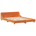Bed Frame without Mattress Wax Brown 120x190 cm Small Double Solid Wood Pine - Bargainia.com - 