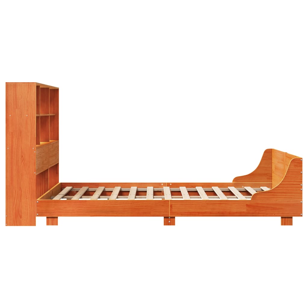 Bed Frame without Mattress Wax Brown 120x190 cm Small Double Solid Wood Pine - Bargainia.com - 