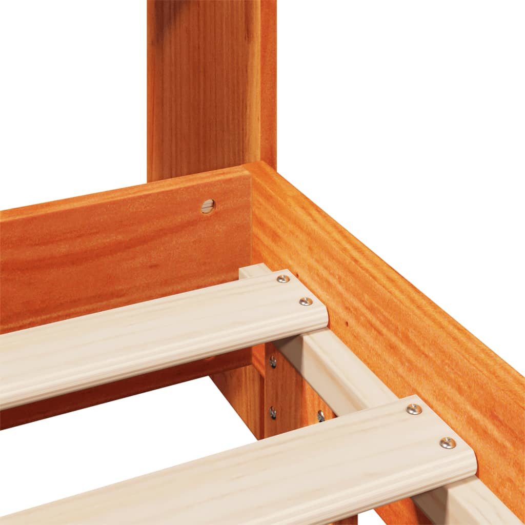 Bed Frame without Mattress Wax Brown 120x190 cm Small Double Solid Wood Pine - Bargainia.com - 