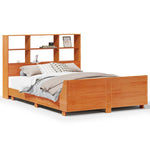 Bed Frame without Mattress Wax Brown 120x190 cm Small Double Solid Wood Pine - Bargainia.com - 