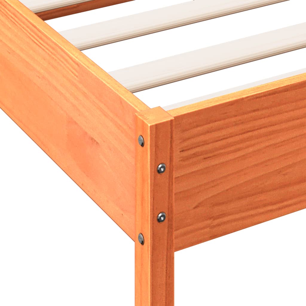 Bed Frame without Mattress Wax Brown 120x190 cm Small Double Solid Wood Pine - Bargainia.com - 