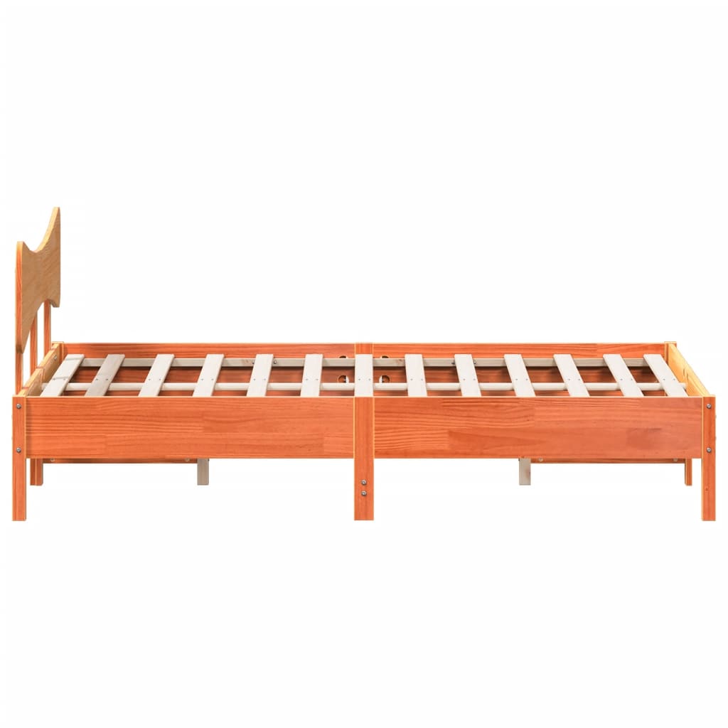 Bed Frame without Mattress Wax Brown 120x190 cm Small Double Solid Wood Pine - Bargainia.com - 