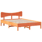 Bed Frame without Mattress Wax Brown 120x200 cm Solid Wood Pine - Bargainia.com - 