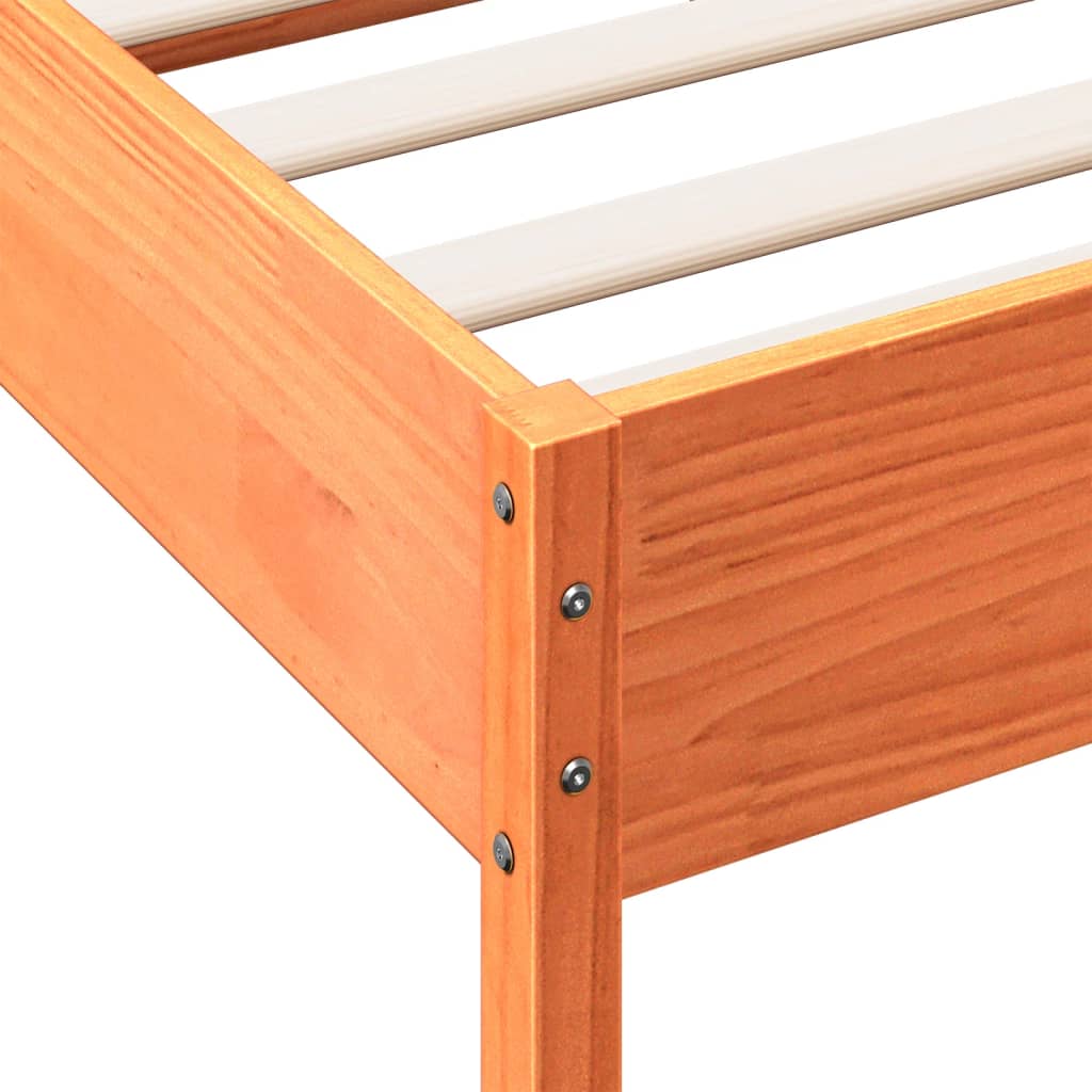 Bed Frame without Mattress Wax Brown 120x200 cm Solid Wood Pine - Bargainia.com - 