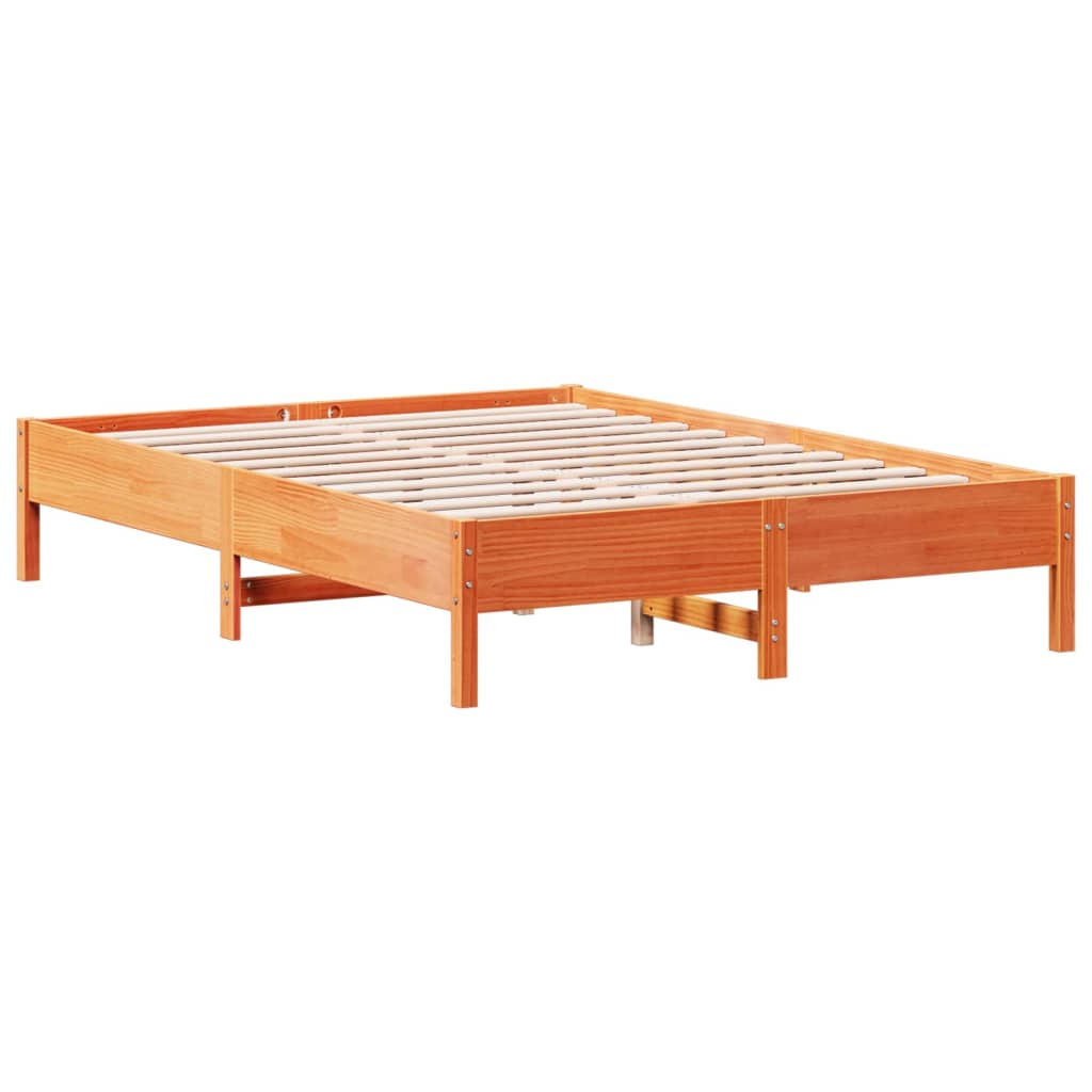 Bed Frame without Mattress Wax Brown 120x200 cm Solid Wood Pine - Bargainia.com - 
