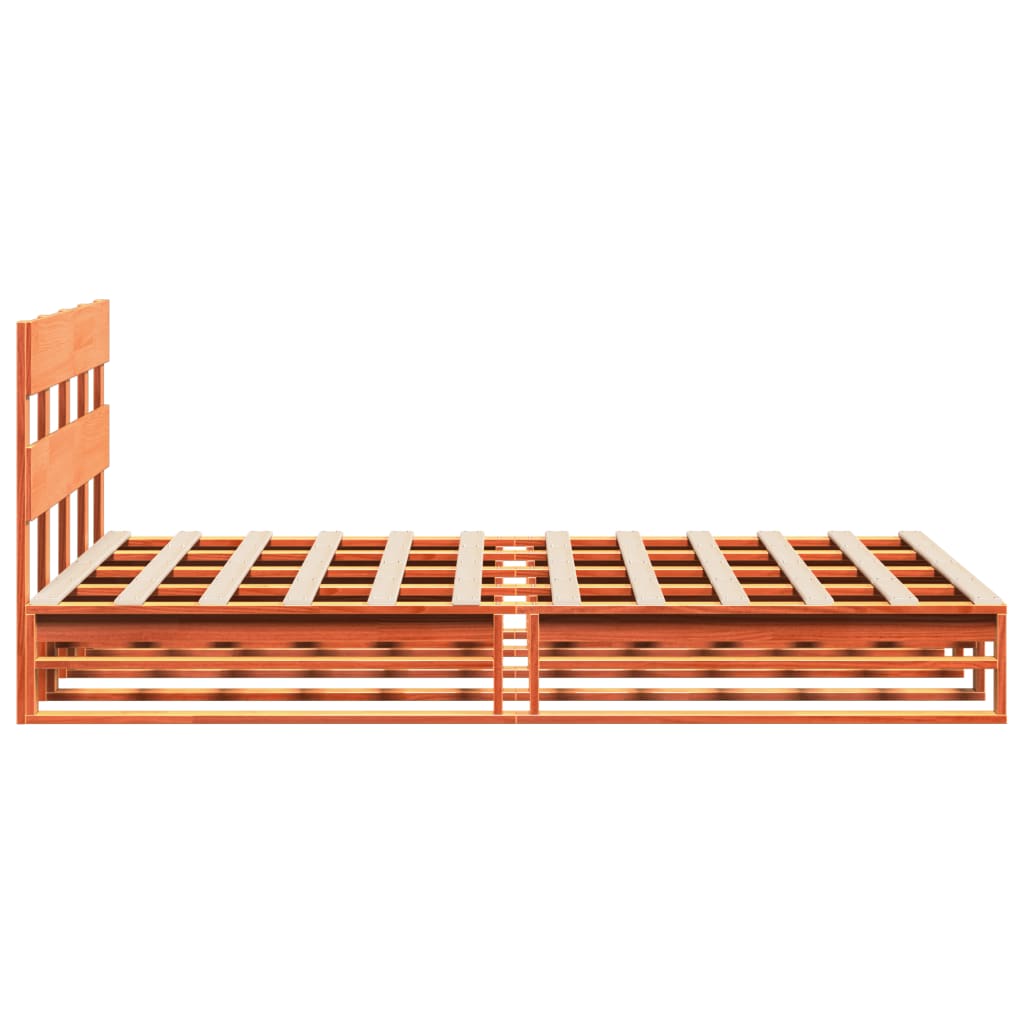 Bed Frame without Mattress Wax Brown 135x190 cm Double Solid Wood Pine - Bargainia.com - 
