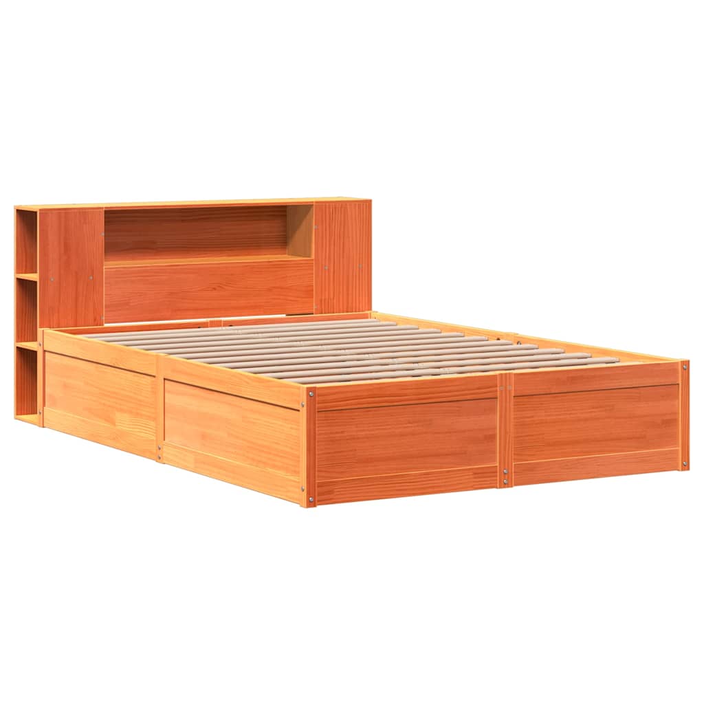 Bed Frame without Mattress Wax Brown 140x200 cm Solid Wood Pine - Bargainia.com - 