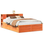 Bed Frame without Mattress Wax Brown 140x200 cm Solid Wood Pine - Bargainia.com - 