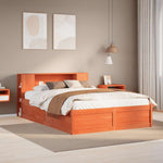 Bed Frame without Mattress Wax Brown 140x200 cm Solid Wood Pine - Bargainia.com - 