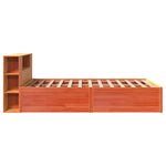 Bed Frame without Mattress Wax Brown 140x200 cm Solid Wood Pine - Bargainia.com - 