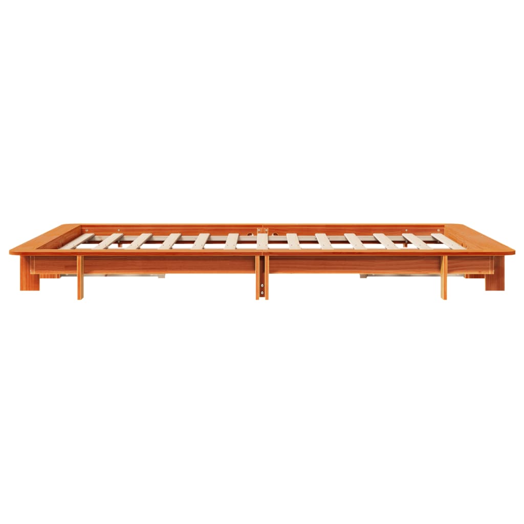 Bed Frame without Mattress Wax Brown 150x200 cm King Size Solid Wood Pine - Bargainia.com - 