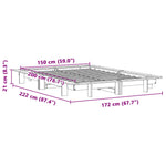 Bed Frame without Mattress Wax Brown 150x200 cm King Size Solid Wood Pine - Bargainia.com - 