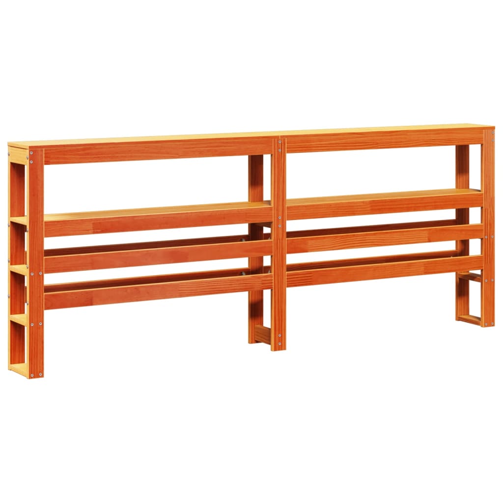 Bed Frame without Mattress Wax Brown 200x200 cm Solid Wood Pine - Bargainia.com - 