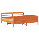 Bed Frame without Mattress Wax Brown 200x200 cm Solid Wood Pine - Bargainia.com - 