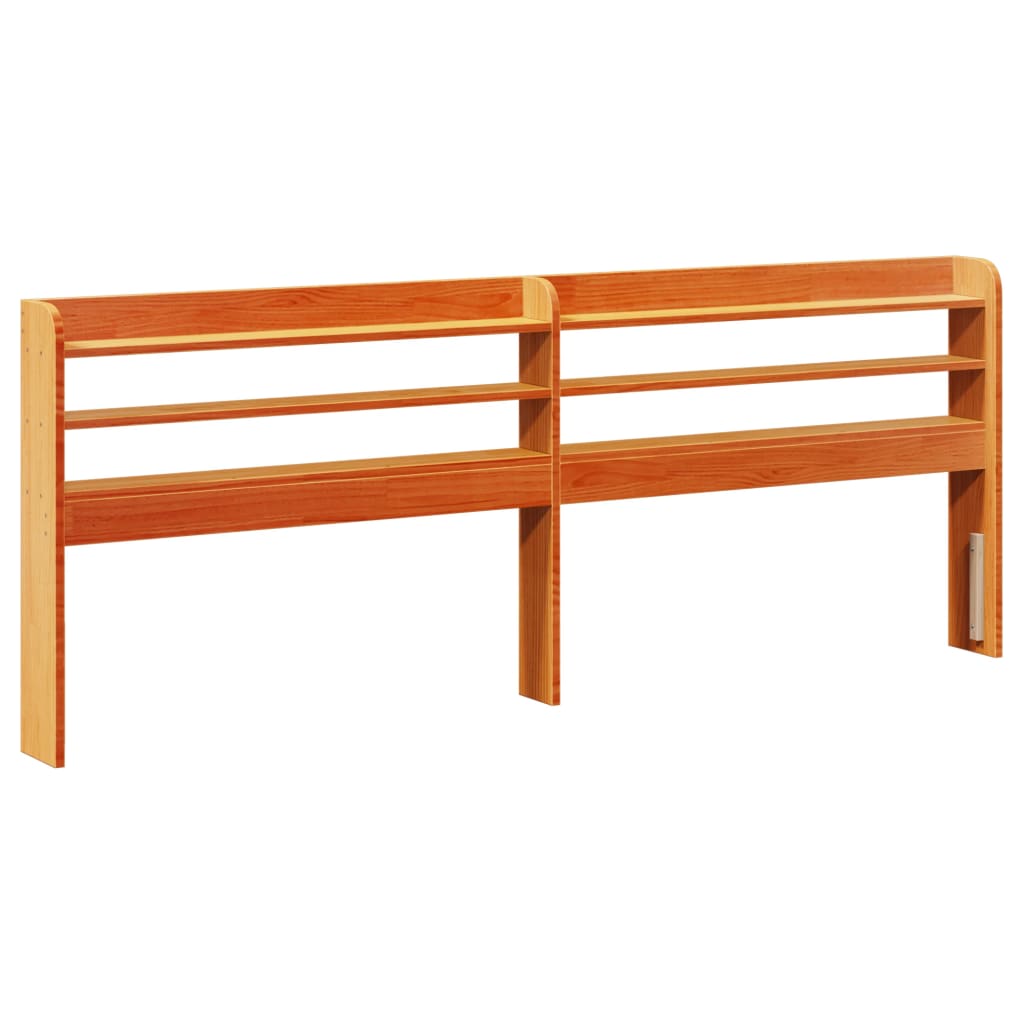 Bed Frame without Mattress Wax Brown 200x200 cm Solid Wood Pine - Bargainia.com - 