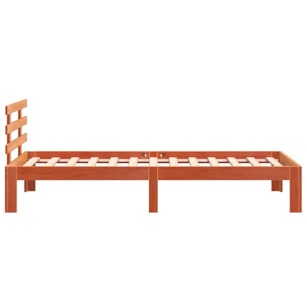 Bed Frame without Mattress Wax Brown 75x190 cm Small Single Solid Wood Pine - Bargainia.com - 