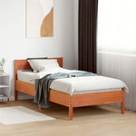 Bed Frame without Mattress Wax Brown 75x190 cm Small Single Solid Wood Pine - Bargainia.com - 
