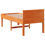 Bed Frame without Mattress Wax Brown 75x190 cm Small Single Solid Wood Pine - Bargainia.com - 