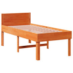 Bed Frame without Mattress Wax Brown 75x190 cm Small Single Solid Wood Pine - Bargainia.com - 