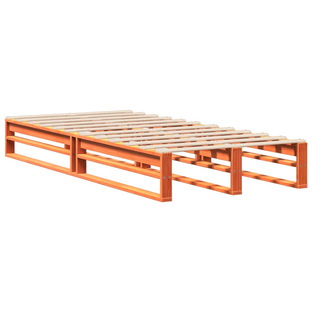 Bed Frame without Mattress Wax Brown 90x190 cm Single Solid Wood Pine - Bargainia.com - 