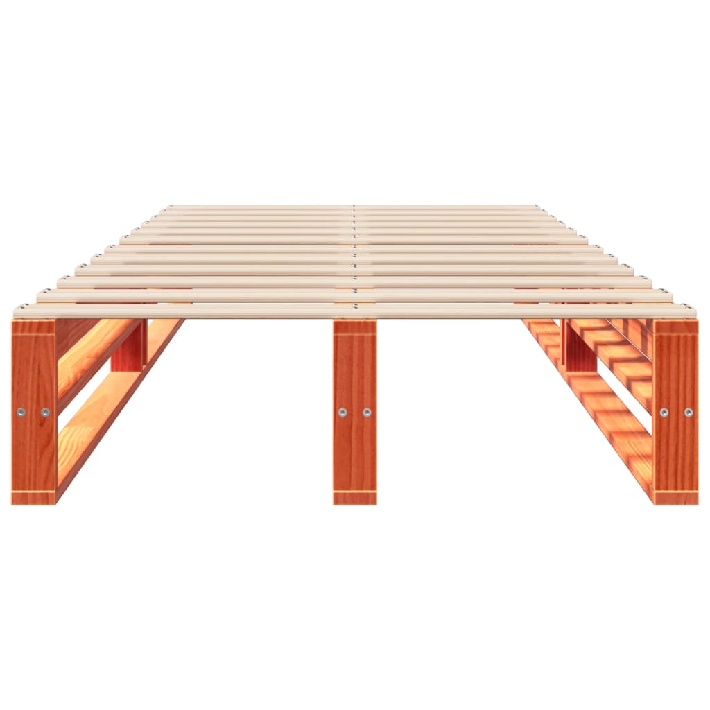 Bed Frame without Mattress Wax Brown 90x190 cm Single Solid Wood Pine - Bargainia.com - 