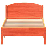 Bed Frame without Mattress Wax Brown 90x200 cm Solid Wood Pine - Bargainia.com - 