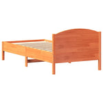 Bed Frame without Mattress Wax Brown 90x200 cm Solid Wood Pine - Bargainia.com - 