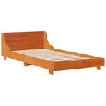 Bed Frame without Mattress Wax Brown 90x200 cm Solid Wood Pine - Bargainia.com - 