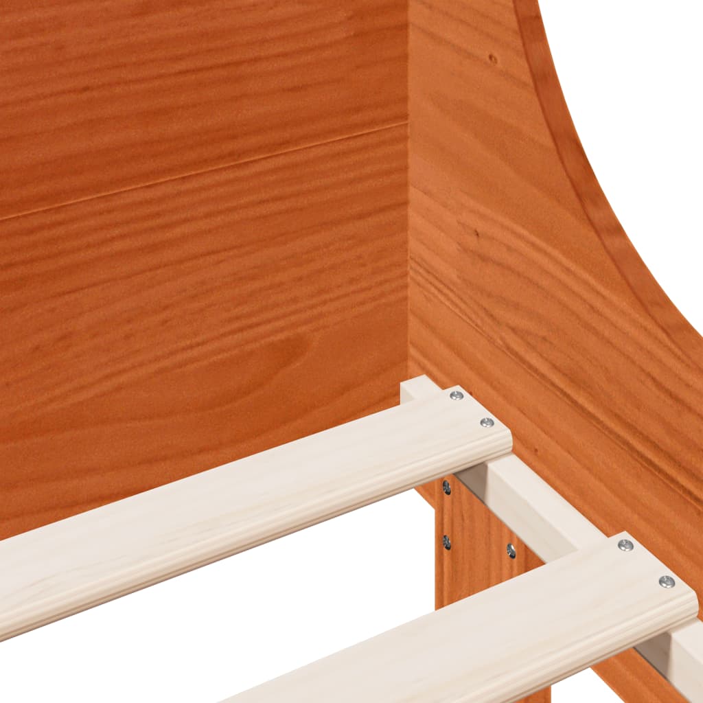 Bed Frame without Mattress Wax Brown 90x200 cm Solid Wood Pine - Bargainia.com - 