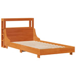 Bed Frame without Mattress Wax Brown 90x200 cm Solid Wood Pine - Bargainia.com - 