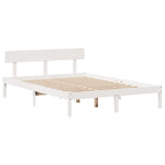 Bed Frame without Mattress White 120x190 cm Small Double Solid Wood Pine - Bargainia.com - 