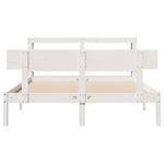 Bed Frame without Mattress White 120x190 cm Small Double Solid Wood Pine - Bargainia.com - 