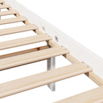 Bed Frame without Mattress White 120x190 cm Small Double Solid Wood Pine - Bargainia.com - 