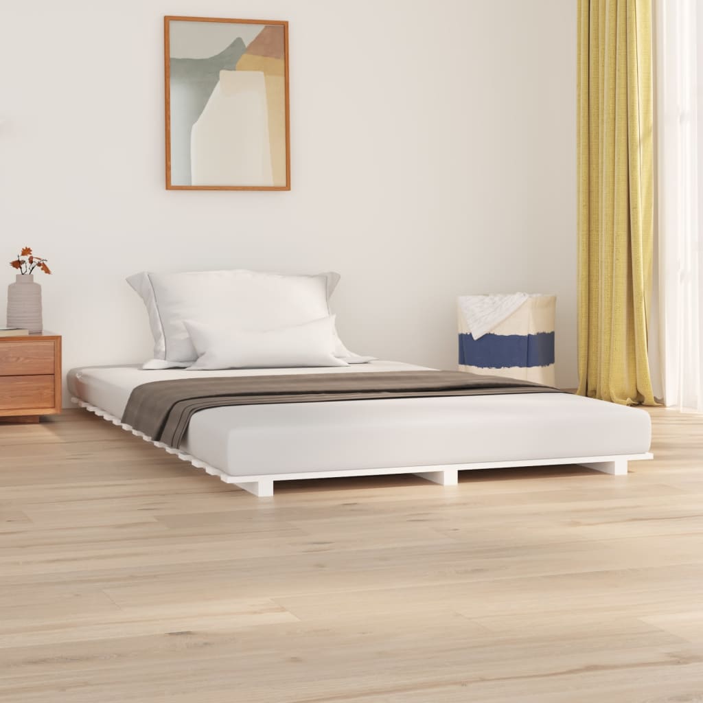 Bed Frame without Mattress White 120x200 cm Solid Wood Pine - Bargainia.com - 8720845682828 - 824564