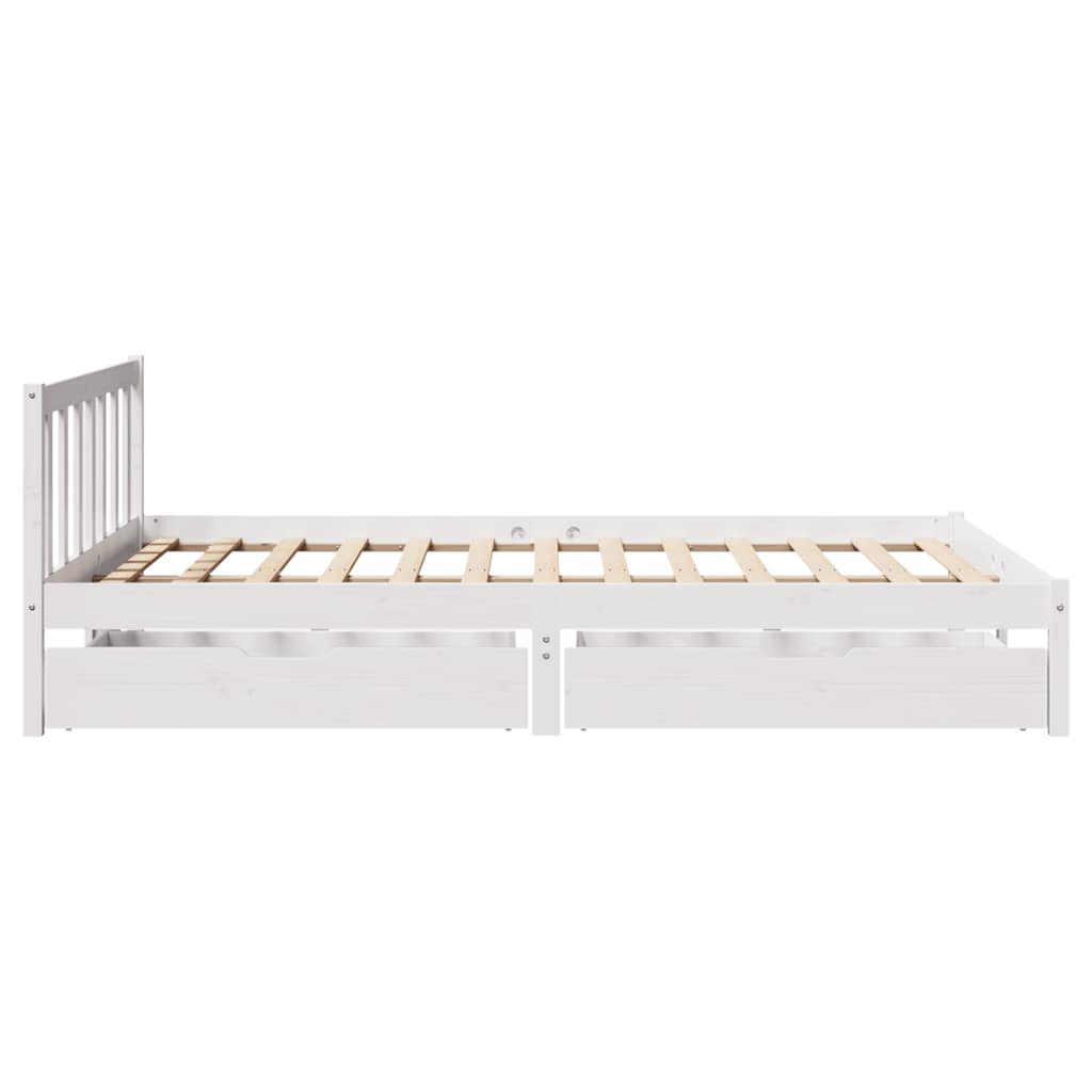 Bed Frame without Mattress White 120x200 cm Solid Wood Pine - Bargainia.com - 8721102938634 - 3301474