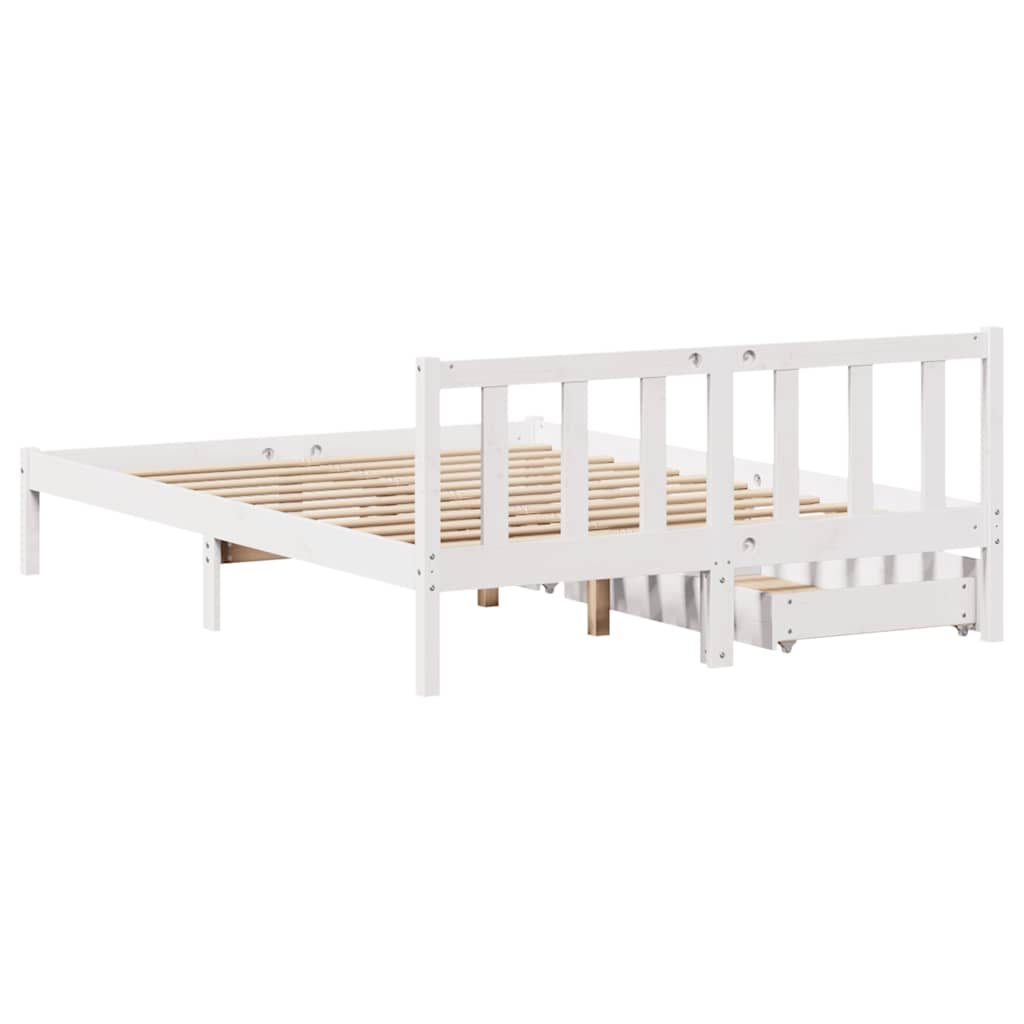 Bed Frame without Mattress White 120x200 cm Solid Wood Pine - Bargainia.com - 8721102938634 - 3301474