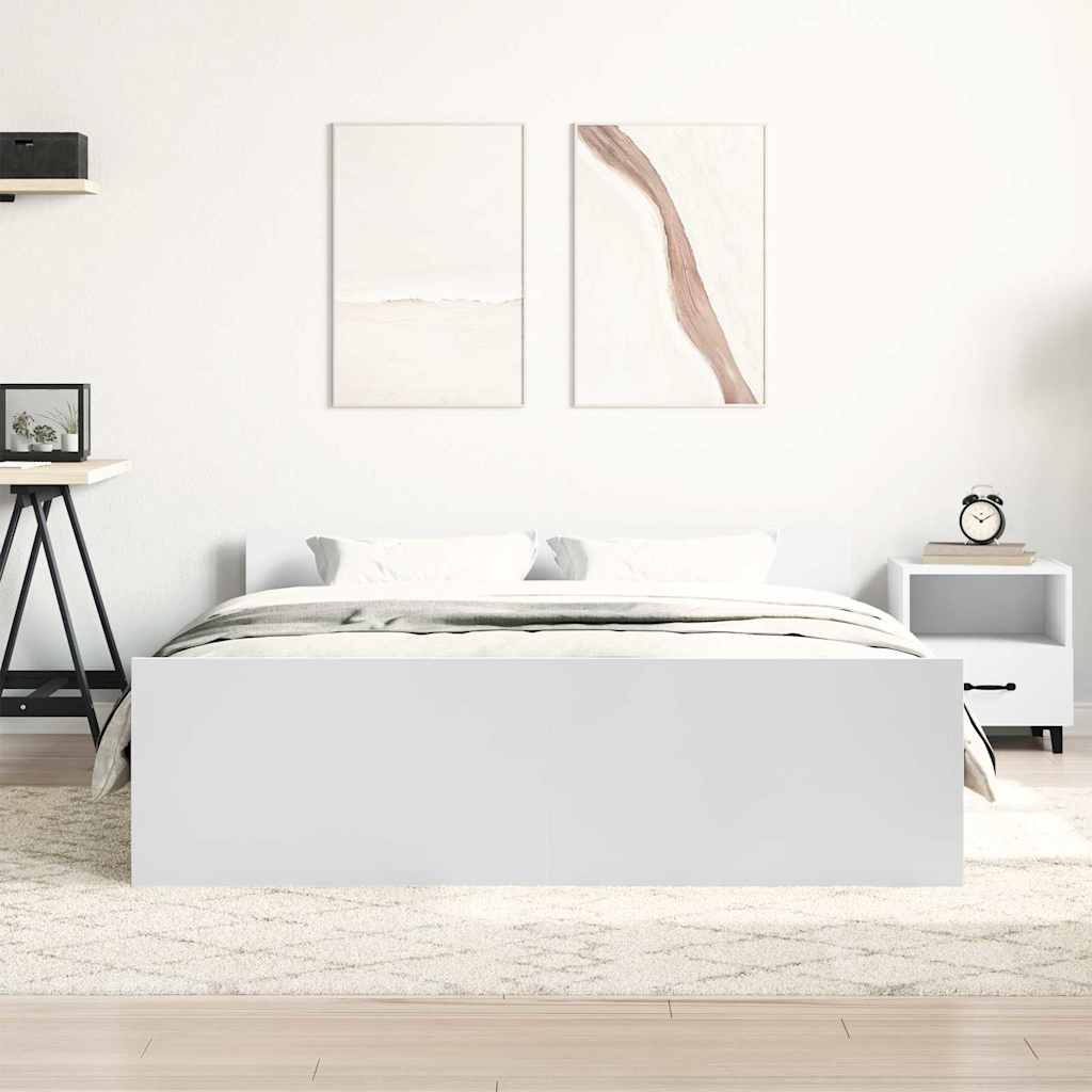 Bed Frame without Mattress White 140x190 cm - Bargainia.com - 8721012157385 - 3203782