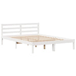 Bed Frame without Mattress White 140x190 cm Solid Wood Pine - Bargainia.com - 